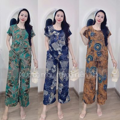 (Lanh Dài) Bộ Lanh Trung Niên cho Bà, cho mẹ , tay cộc quần ...
