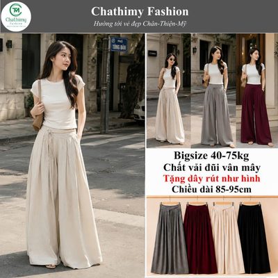 Quần Ống Rộng Dạng Váy Lụa Hàn Châu