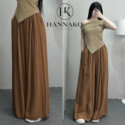 Quần Ống Rộng Vải Đũi BigSize Hannako - fashion, Quần Đũi Su...